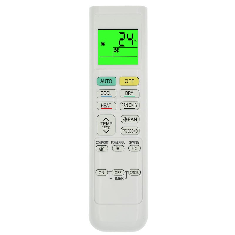 RCECAOSHAN Replacement for Daikin Air Conditioner Remote Control FTK09NMVJU FTX09NMVJU FTK12NMVJU FTX12NMVJU FTK18NMVJU FTX18NMVJU FTK24NMVJU FTX24NMVJU English Version Display in Fahrenheit - Image 1